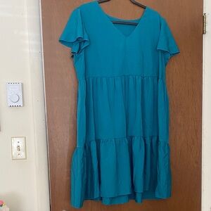 Beautiful V-Neck Ruffle Dress